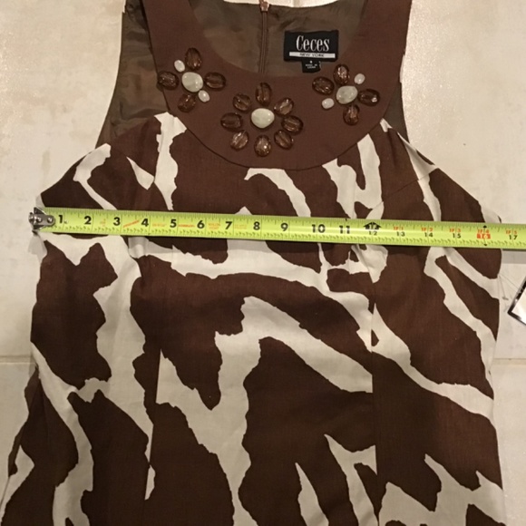 CECES NEW YORK 8 Dress Jungle Animal Print Retro Pencil Mob Wife Chic Glam NWT - Picture 5 of 11